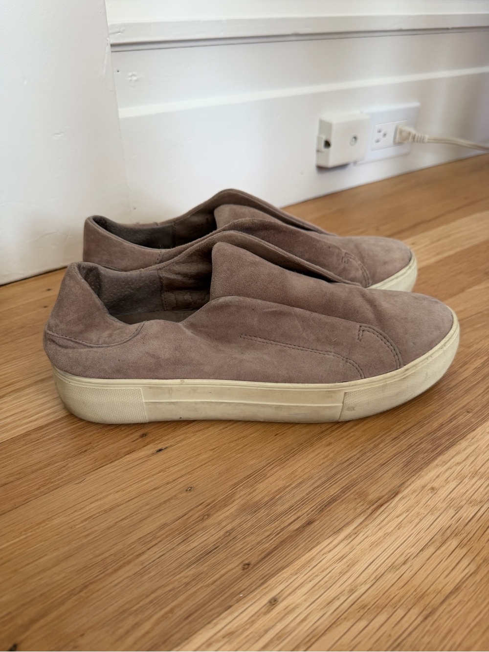 B SIDES Slip-On Suede Sneakers in Mauve
